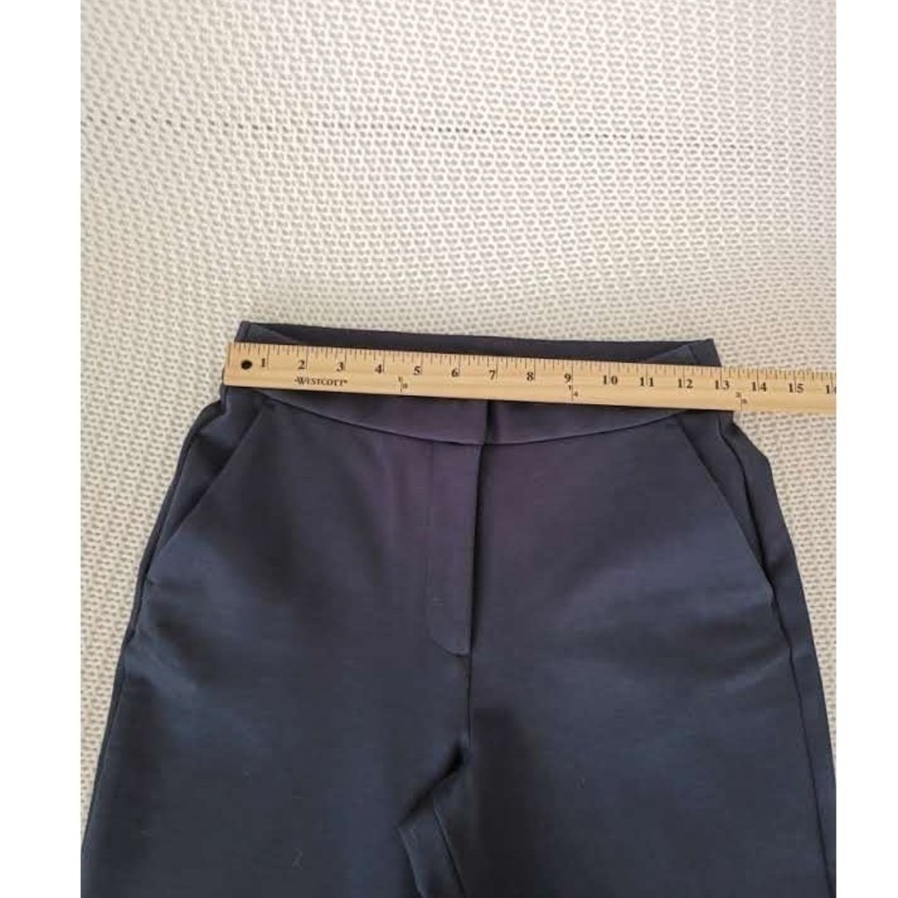 Quince Navy Blue Ultra Stretch Ponte Trouser Wide Leg Pants S W27 High Waisted - Picture 16 of 16